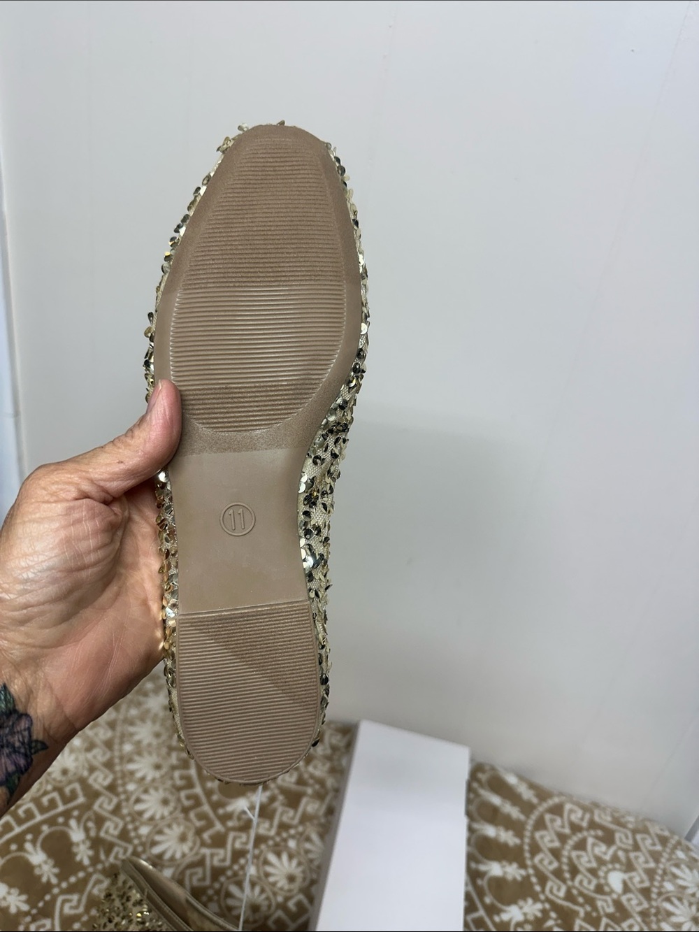 a new day Gold Embellished Ballet Flats - Picture 4 of 6
